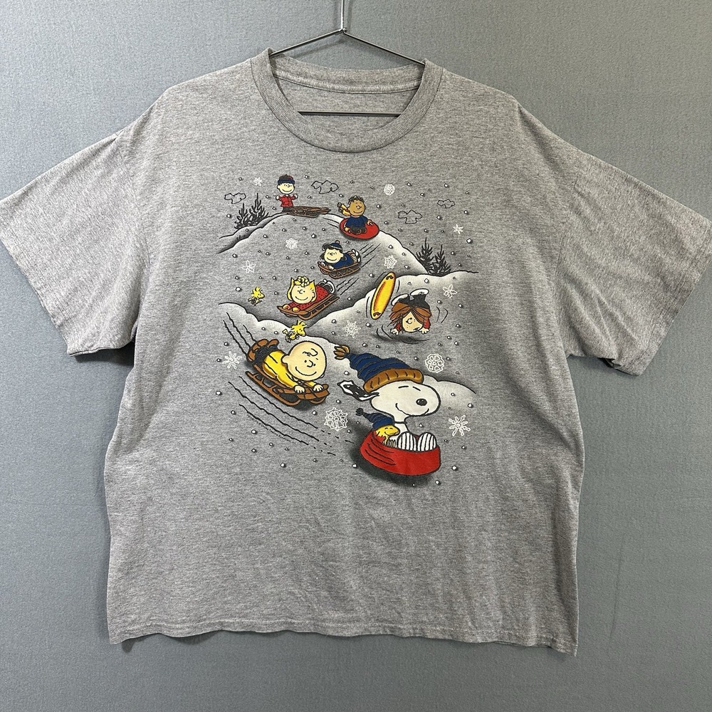 Vtg Peanuts Graphic T-Shirt Snoopy Charlie Brown Christmas Holiday SEE DESC